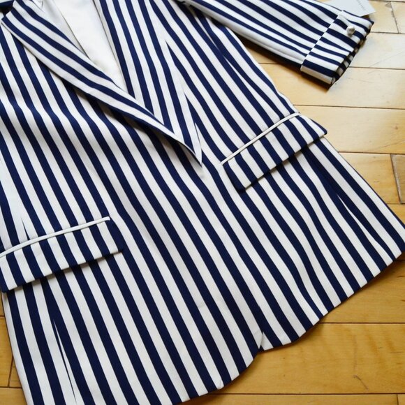 ZARA Striped Blazer Jacket Coat Lined 3/4 Sleeve Womens Size XS NWT - Picture 6 of 12